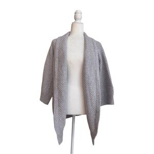 Vince Gray Chunky Knit Open Front Cardigan Womens Size XS Cashmere Wool Blend